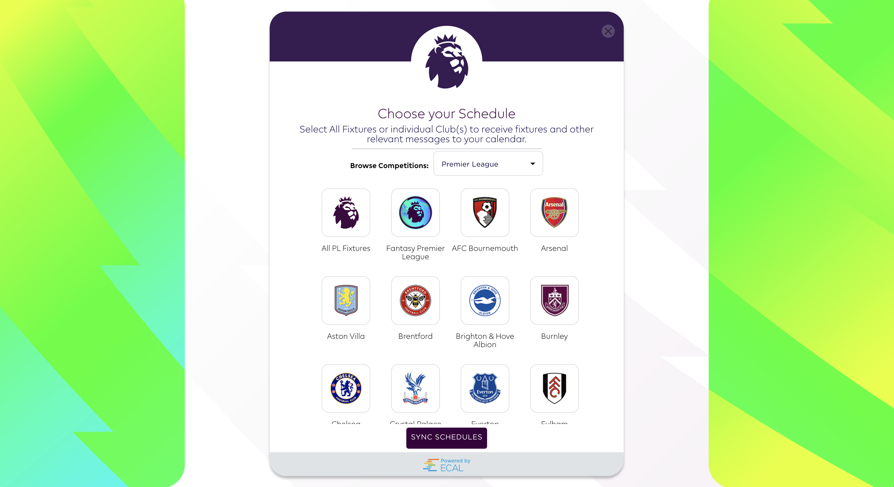 ECAL platform showing modernized calendar widget interface