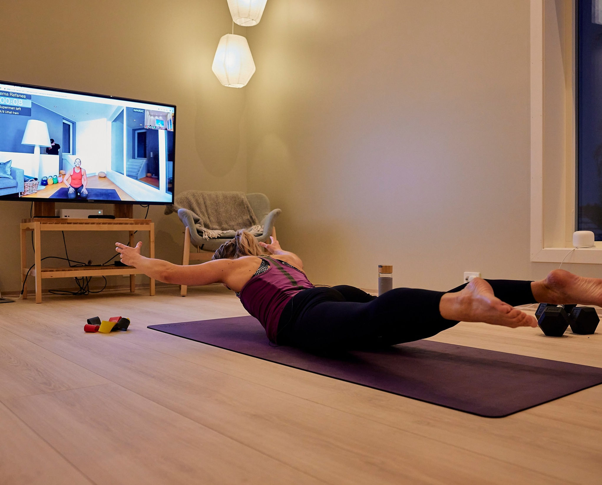 Fitness instructor using the LiveSwitch platform